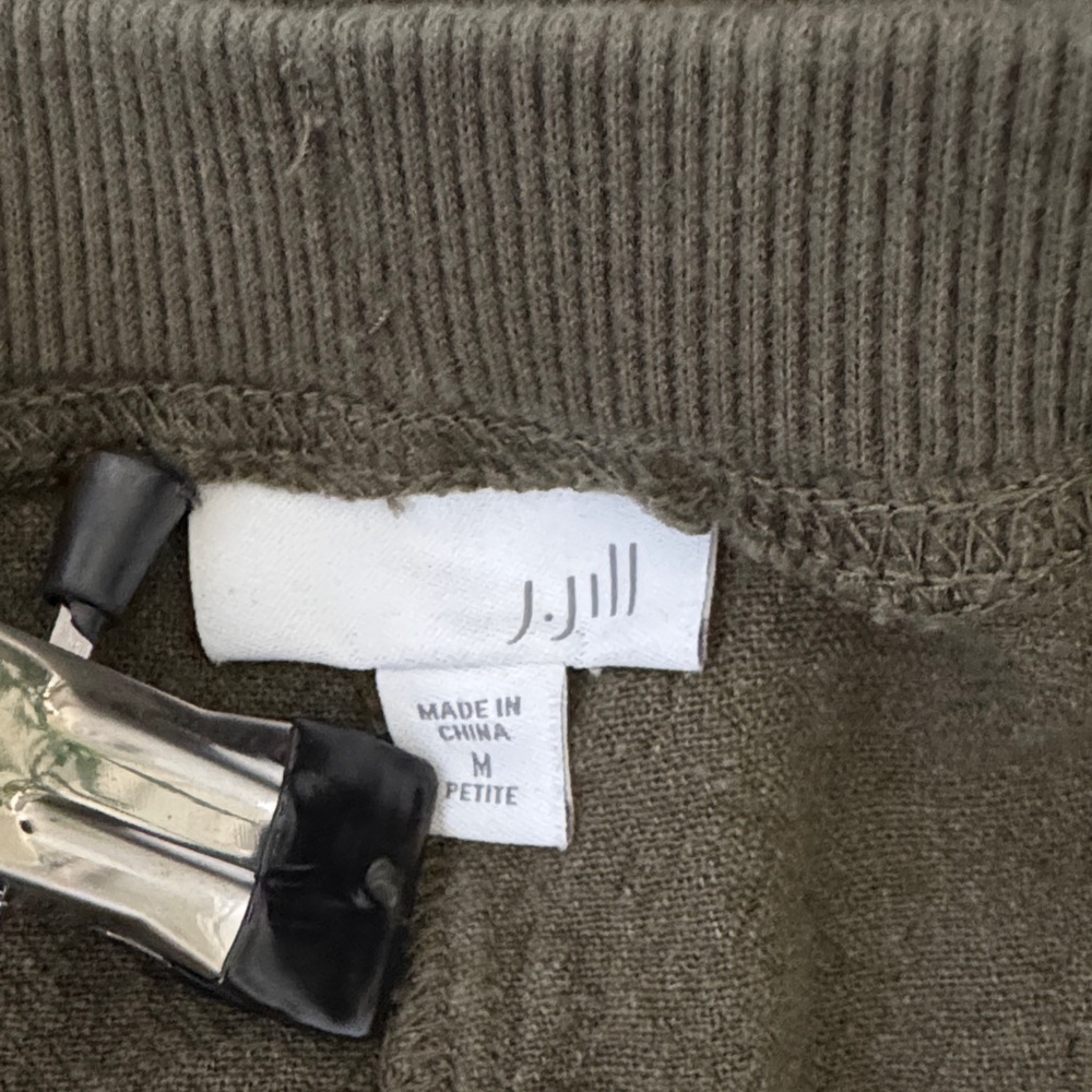 J Jill petite M Olive Green Pants linen blend - Picture 2 of 9